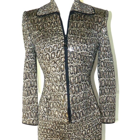St John Evening Knit Jacket and Skirt Set - Picture 1 of 14